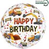 Foliový balonek kulatý Happy Birthday staveniště 46 cm