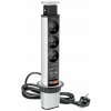 Výsuvna zásuvka 6cm USB+3x220V šedá