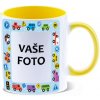 HRNČEK S FOTKOU FAREBNÝ RÁMIK AUTÍČKA 350 ML FOTOPOŠTA Farba: ŽLTÝ