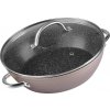 MagicHome Hrniec Coffee Brown Line, plytký, 26 cm, 2,8 lit., s pokrievkou, pekáč do rúry