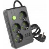 Predlžovací Kábel napájacia lišta 2 m 4 ZÁSUVKY UZEMNENIE 3x USB ČIERNY