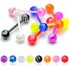 Šperky eshop - Piercing do jazyka UV gulička I18.22 - Farba piercing: Červená
