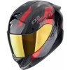 Moto přilba SCORPION EXO-1400 EVO II CARBON AIR PLATTED černo/červená - Velikost S