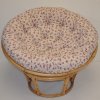 Nábytek PEGAS Ratanový papasan 110 cm medový polstr motiv růže