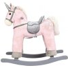Ružový jednorožec, drevený hojdací kôň 47cm