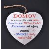 Tabuľka drevená srdce 20cm Domov, priatelia, spomienky