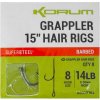 Korum Hotové Návazce Grappler Hair Rigs Barbed 38 cm Veľkosť 10 0,28 mm/12 lb 8 ks
