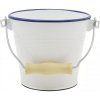 Mini vedro smaltované 14 cm, biele/modré