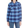 Dámska flanelová košeľa károvaná Slim fit Burnside, Veľkosť XL, Farba Svetlo modrá