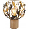 GLOBO 15759T MIKA stolná lampička V250mm 1xE27 drevo, zlatá, čierna patina