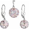 Evolution Group Sada šperkov s krištáľmi Swarovski náušnice a prívesok ružové okrúhle 39072.3, darčekové balenie