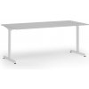 Kancelársky stôl PRIMO BETA, 180x90 cm, biela podnož, sivá