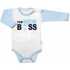Body dlhý rukáv s vtipným textom Baby Nellys, The New Boss, veľ. 80, chalan Baby Nellys