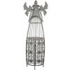 Clayre & Eef Šedá antik kovová polica na víno v tvare anjela Wine Rack Angel - 79*62*207 cm - Clayre & Eef