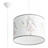 Sollux Lighting Detské závesné svietidlo Princess, 1x plastové tienidlo so vzorom, (fi 40cm)