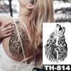 REBELULU Vodeodolné dočasné tetovačky pre ženy Fejkové tetovanie Dočasné tetovanie Template Tattoo Sticker Wolf Sun Waterfall Mountains Ferns River Birds Waterproof Tattoo Body Art Arm Fake Tattoo Men