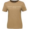 Dámske tričko Tommy Hilfiger, LOGO CREW NECK béžová,biela XS