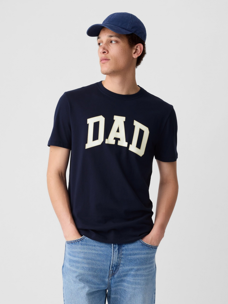 Gap tričko s potlačou Dad tmavo modré