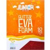 Dekoračná pena A4 EVA Glitter červená 2,0 mm, sada 10 ks