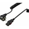 Sygonix SY-6733074 IEC prepojovací kábel čierna 3 m zablokovateľný, špirálový kábel; SY-6733074