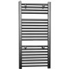 Kúpeľňový rebríkový radiátor SOLID 450x1180 mm, čierny rovný, 450x1180 flat bl