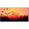Vodorovné Sklenené hodiny na stenu tiché Horské panorama 60x30 cm