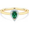 Zásnubný prsteň SAVICKI: dvojfarebné zlato, smaragd, diamanty - SAVR69348 Y EM