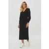 Makadamia Midi šaty s rovným strihom M848 | čierna M848 - 36 (S) M848