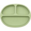 Malý Ježko Detský silikónový tanier COMPACT - Pale Olive