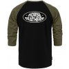 Tričko Horsefeathers Dynamo Raglan black/burnt olive M 24/25 - Odosielame do 24 hodín
