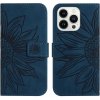 VSETKONAMOBIL 64608 ART SUNFLOWER Peňaženkové puzdro s remienkom Apple iPhone 15 Pro modré