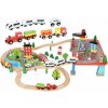 KRUZZEL Drevená vláčkodráha na batérie 88 dielov3 30 cm