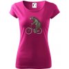 Medveď na bicykli - Dámske tričko Pure - 2XL ( Fuchsiová )