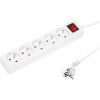 Predlžovačka 5 zásuviek s vypínačom 3m biela