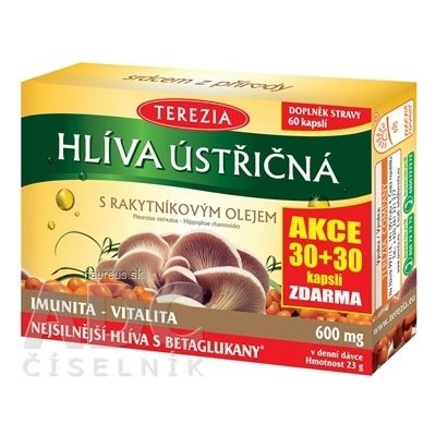 TEREZIA COMPANY s.r.o. TEREZIA HLIVA USTRICOVITÁ S RAKYTNÍKOVÝM OLEJOM AKCIA cps 30+30 zadarmo (60 ks)