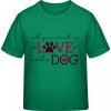 E190 Tričko pre Deti Dizajn s motívom Láska a pes Írska zelená