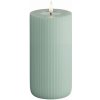 DeluxeHomeart LED sviečka Solid Stripe Salvie Green 15 cm
