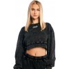 Dámska mikina GymBeam Cropped Aura Washed Black XL