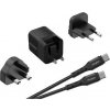 Nabíječka Energizer Energizer Ultimate - Multiplug EU / UK / US GaN 20W PD nástěnná nabíječka + kabel USB-C (černý)