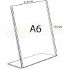 Plexi stojánek L A6 na výšku - A6 - 150 x 110 mm - 1 ks