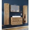 VCM VCM 5-dielna umývadlová skrinka Lendas XL 80 cm so zrkadlom a 2 vysokými skrinkami, dub medový