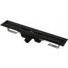 AlcaPlast APZ1BLACK-650 - Podlahový žľab s okrajom pre perforovaný rošt, čierna-mat