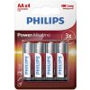 Batéria alkalická, AA (LR6), AA, 1.5V, PHILIPS, blister, 4-pack, LR6P4B/10, Power Alkaline