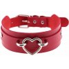 Kožený obojok Red Collar With Heart