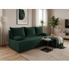 Textilomanie Rozkladacia obojstranná sedacia súprava do L VALERIO SLIM 200x140 cm, tmavozelená + 2 vankúšiky ZDARMA 40 x 45 cm
