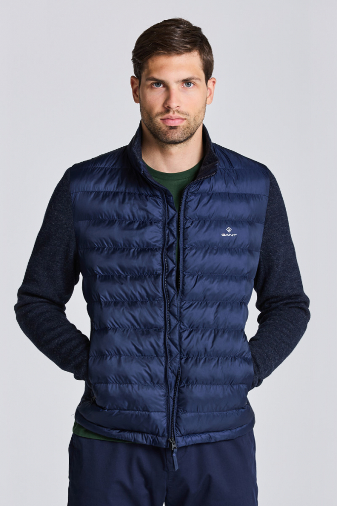 GANT D1. MIXED MEDIA LIGHT PADDED JKT modrá