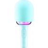 Detský bezdrôtový karaoke mikrofón s LED svetlom a modifikátorom hlasu-Modrá