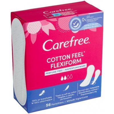 Carefree Cotton Feel Flexiform slipové vložky neparfumované 56 ks