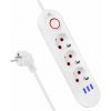 Maclean Prodlužovací kabel MCE394 W, 3 zásuvky, 3x USB, 110-240V AC 50/60, 2,1A max. 2500W, bílý