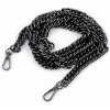 Retiazka na kabelky s karabínou dĺžka 110; 120 cm - (120 cm) nikel čierny (10 ks)